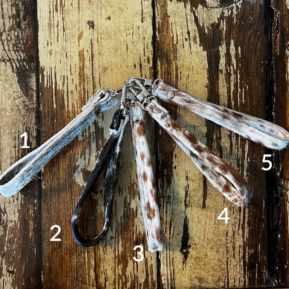 Authentic Cowhide Keychain Wrist Strap NEW